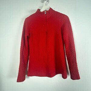 Golfino Women's MARCELLA TROYER Red Stretch 1/4 Zip Pullover Size 6 Textured